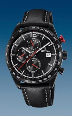 Horlogeband Festina F20344-3 Leder Zwart 22mm