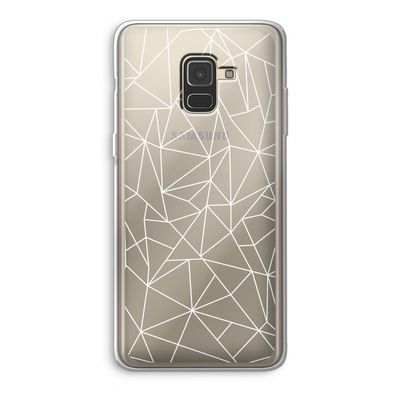 Geometrische lijnen wit: Samsung Galaxy A8 (2018) Transparant Hoesje