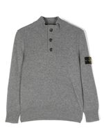 Stone Island Junior pull en maille à patch logo - Gris