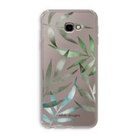 Tropical watercolor leaves: Samsung Galaxy J4 Plus Transparant Hoesje