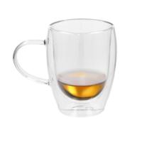Gerimport Theeglazen Plano - 1x - dubbelwandig - borosilicaatglas - 350 ml - H11,5 cm - koffieglas