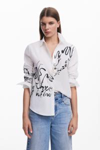 Inktletters overhemd - WHITE - L