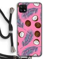 Kokosnoot roze: Samsung Galaxy A22 5G Transparant Hoesje met koord