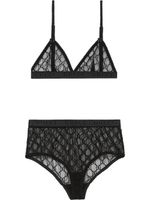 Gucci ensemble soutien-gorge et culotte en tulle - Noir