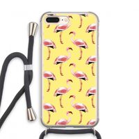 Flamingo's geel: iPhone 7 PLUS Transparant Hoesje met koord