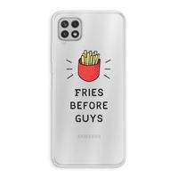 Fries before guys: Samsung Galaxy A22 4G Transparant Hoesje