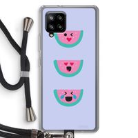 Smiley watermeloen: Samsung Galaxy A42 5G Transparant Hoesje met koord