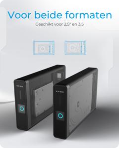 ICY BOX IB-382H-C31 HDD-/SSD-behuizing Zwart 2.5/3.5"