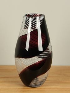 Vaas aubergine/mauve glas 31 cm, SA-2