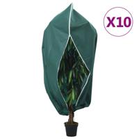 Plantenhoezen met ritssluiting 10 st 70 g/m² 1x1,55 m