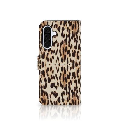 Samsung Galaxy A36 | Telefoonhoesje | Met pasjeshouder | Leopard