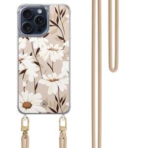 iPhone 15 Pro Max hoesje met beige koord - In bloom