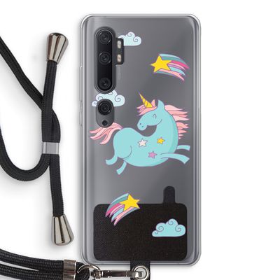 Vliegende eenhoorn: Xiaomi Mi Note 10 Pro Transparant Hoesje met koord