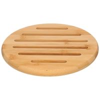 1x Luxe houten pannenonderzetters rond 20 cm - thumbnail