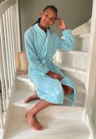Lichtblauwe kinderbadjas fleece-164/176 (XXL)