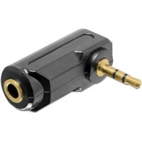 Delock 65364 65364 Jackplug Audio Adapter [1x Jackplug male 3,5 mm - 1x Jackplug female 3,5 mm] Zwart
