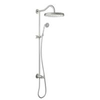 Tres Clasic glijstang set met regendouche 108 cm vintage rvs look