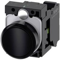 Siemens 3SU11000AB103BA0 3SU1100-0AB10-3BA0 Druktoets Kunststof frontring, Rond Knop Zwart 1 stuk(s)