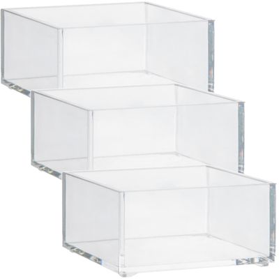 Set van 3x stuks sieraden/make-up houder/box vierkant 9,5 x 5 cm van kunststof