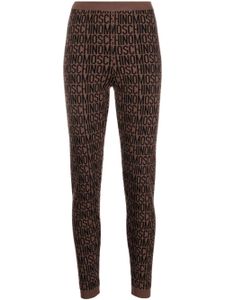 Moschino legging à logo imprimé - Marron