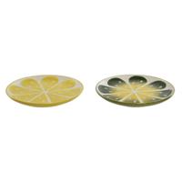 Eetbord Home ESPRIT Geel Groen Keramiek Citroen 22,5 x 22,5 x 2,5 cm (2 Stuks)