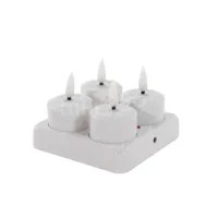 Waxinelichtjes Oplaadbaar LED Wit 4st