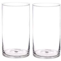 2x Rechte cilinder vazen glas 30 cm - thumbnail