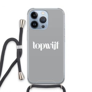 Topwijf Grijs Wit: iPhone 13 Pro Transparant Hoesje met koord