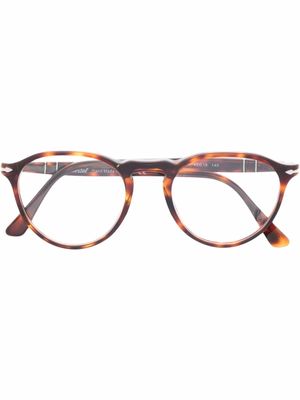 Persol lunettes de vue à monture à effet écaille de tortue - Marron
