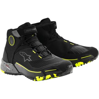 ALPINESTARS CR-X Drystar Shoes, Motorschoenen, Zwart-Donker Grijs-Geel Fluo