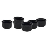 Creme brulee schaaltjes - 12x - zwart - porselein - 9 x 5 cm - 200 ml