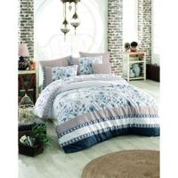 Beddengoedset - 1 dekbedovertrek 220 x 240 cm + 2 kussenslopen 60 x 60 cm - 100% versterkt katoen - Blauw