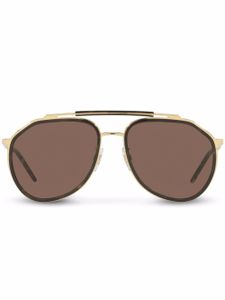 Dolce & Gabbana Eyewear lunettes de soleil Madison à monture aviateur - Marron