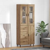 Hoge kast met lade 2 pcs Artisan Eiken Bewerkt hout