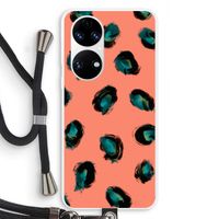 Pink Cheetah: Huawei P50 Transparant Hoesje met koord
