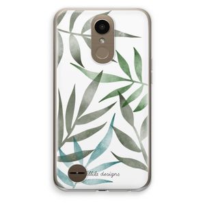 Tropical watercolor leaves: LG K10 (2017) Transparant Hoesje