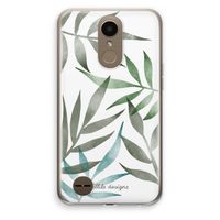 Tropical watercolor leaves: LG K10 (2017) Transparant Hoesje