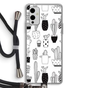 Cactusmotief: OnePlus 9 Transparant Hoesje met koord