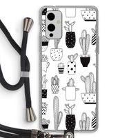 Cactusmotief: OnePlus 9 Transparant Hoesje met koord