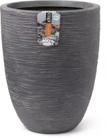Capi waste elegant laag rib nl kunststof bloempot 34x46 cm terrazzo grijs