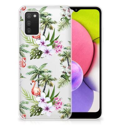 Samsung Galaxy A03S | TPU Hoesje | Flamingo Palms