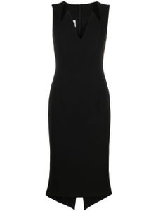 Moschino robe mi-longue à col v - Noir