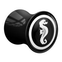 Double Flared Plug met seahorse design Acryl Tunnels & Plugs