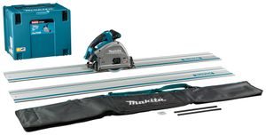 Makita SP001GZ06 | Accu Invalcirkelzaag | 40V Max | excl. accu&apos;s en lader met AWS zender | 2 x geleiderail 1500mm | koppelstrips in tas - SP001GZ06