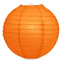 Luxe bol feest lampion - oranje - dia 35 cm - papier