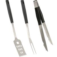 BBQ/barbecue gereedschap set 3-delig RVS - tang - vork - spatel   - - thumbnail