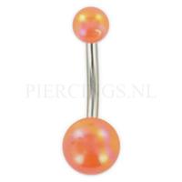 Navelpiercing acryl parelmoer oranje