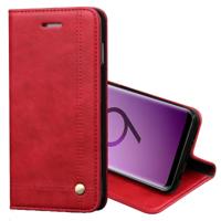 Voor Galaxy S9 Retro Crazy Horse Texture Casual stijl met absorptie horizontale Flip lederen draagtas met houder & kaartsleuven & Wallet(Red)