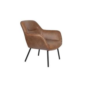 Housecraft Living Dude Loungestoel| Fauteuil Vintage Kunstleer Bruin