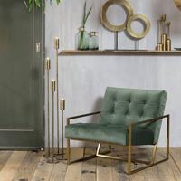 Light & Living Fauteuil Geneve velours olijfgroen